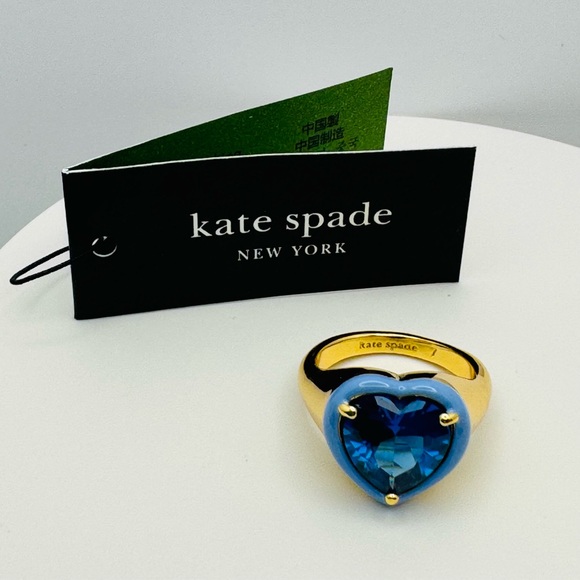 kate spade Jewelry - KATE SPADE 💙 Blue Heart Sweetheart Signet Ring NWT - (7)